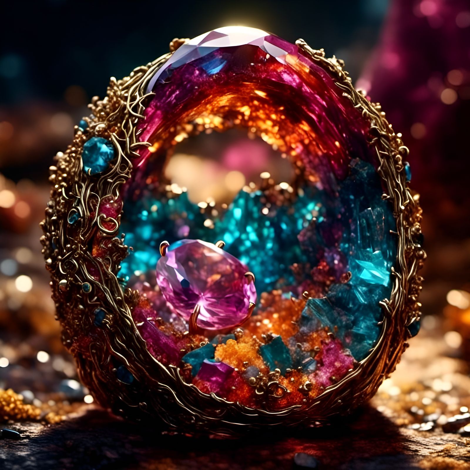 Bejeweled Geode Egg