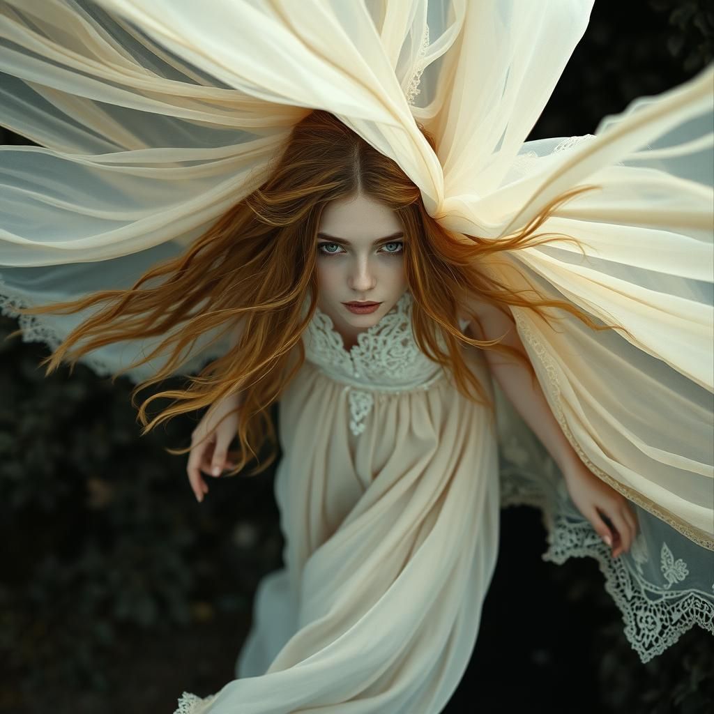 Ethereal Earth Goddess Descends from Above