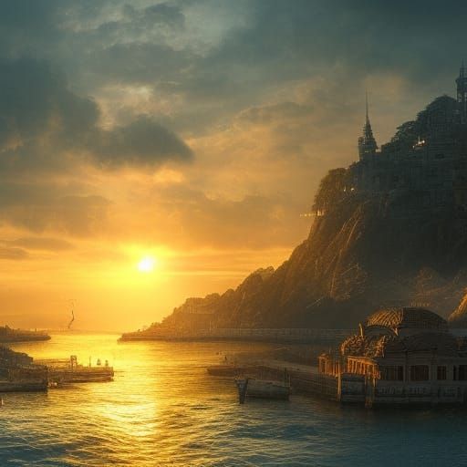 Sunset over the bay