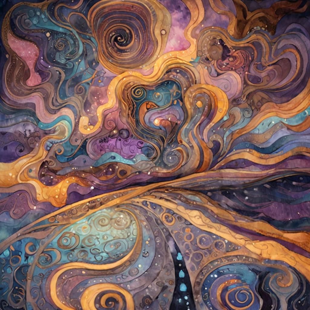 Surreal Time Vortex with Zentangle Patterns