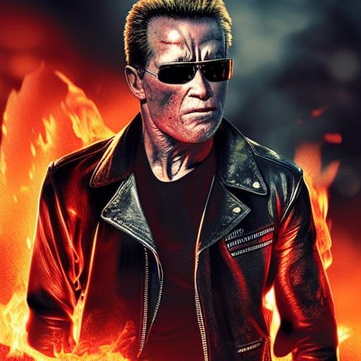terminator on fire