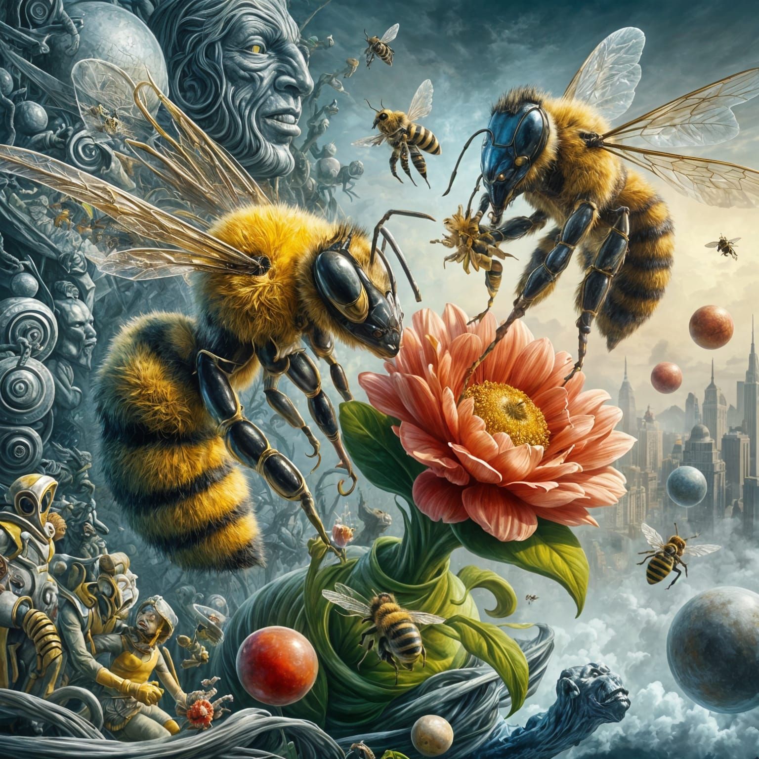 Bee-puns have created a buzz  in my head  by @Obi