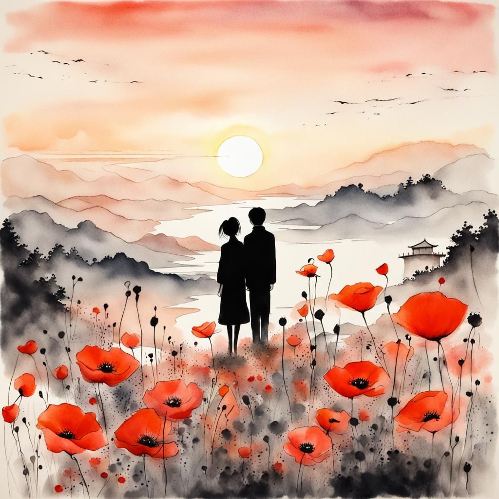 Wildflowers sunset  by @Artist