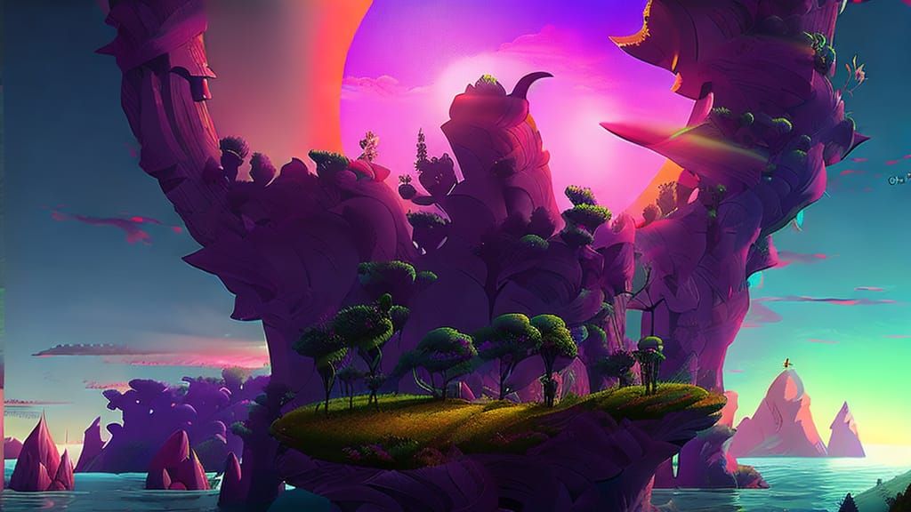 A beautiful world with forest, the mountains so distant and ...