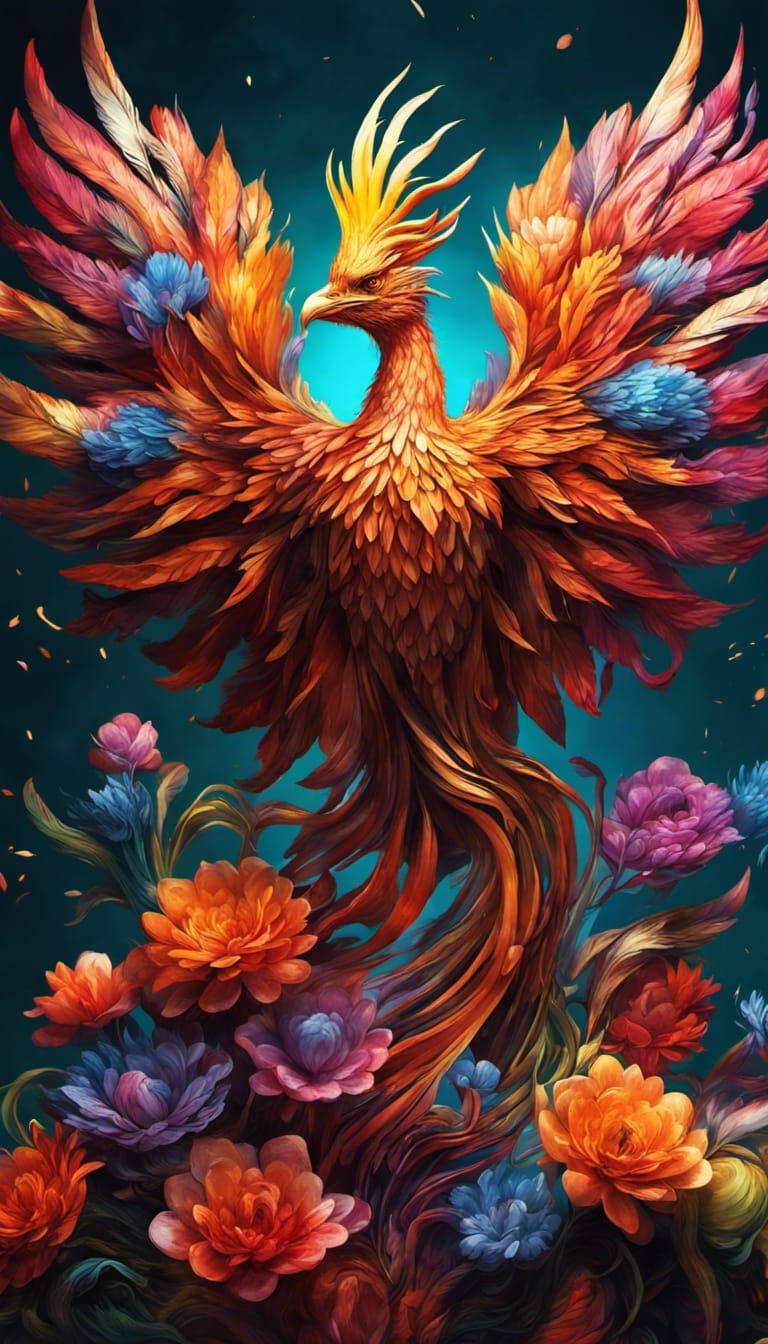 Flower Phoenix AI Generated Artwork NightCafe Creator
