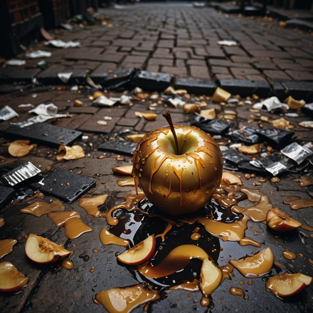 Golden Apple Still Life in Dutch Masters Style