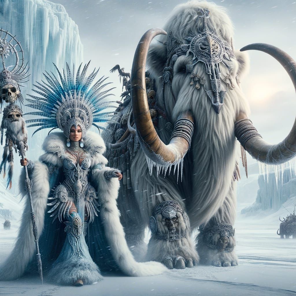 Ice Queen of the Mammoth Horde  by @dreampixel_a