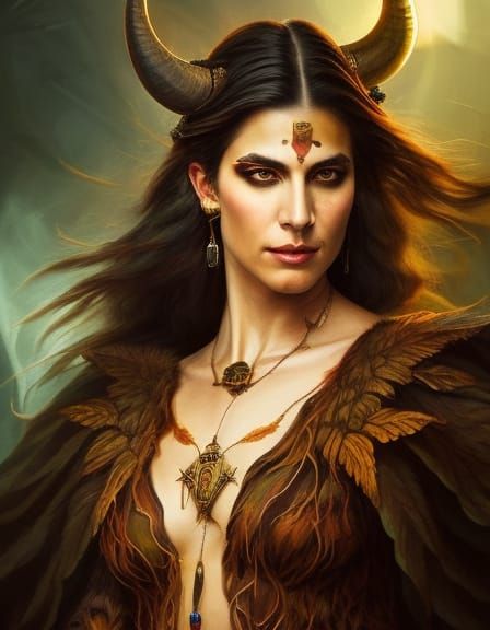 Horned Goddess - AI Generated Artwork - NightCafe Creator