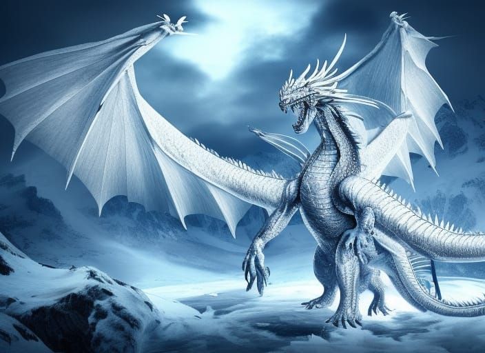 Fierce Ice Dragon In The Scary Background Generative Ai Stock Photo  Picture And Royalty Free Image Image 203509116