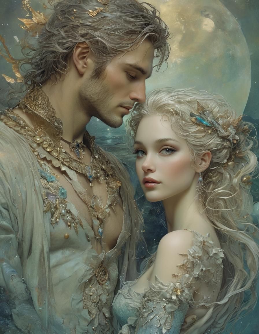  a human man with a fantasy mermaid   by @HMKlynd