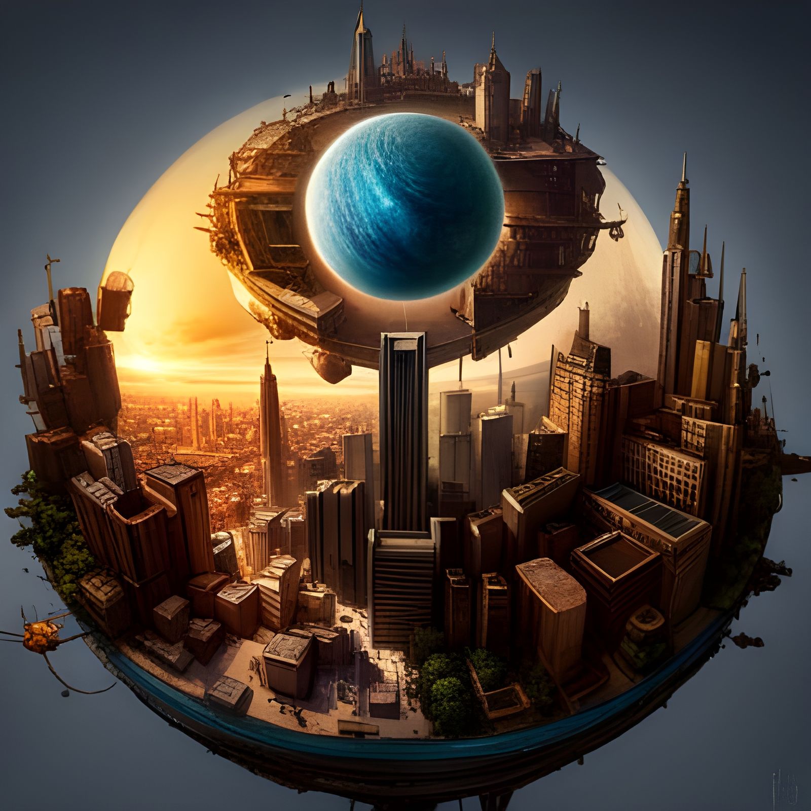 miniature planet 4 - AI Generated Artwork - NightCafe Creator