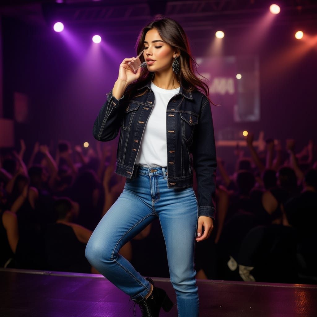 cute girl at a rock concert