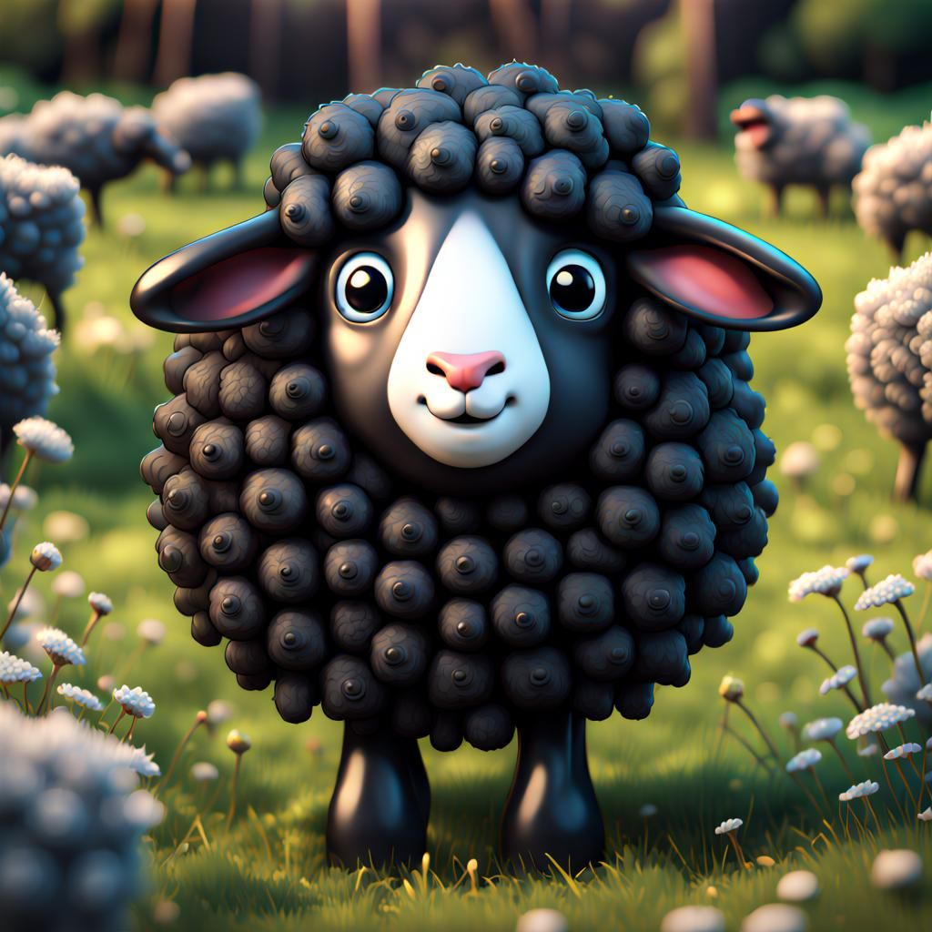 Adorable black sheep photorealistic intricately detailed HDR detailed ...