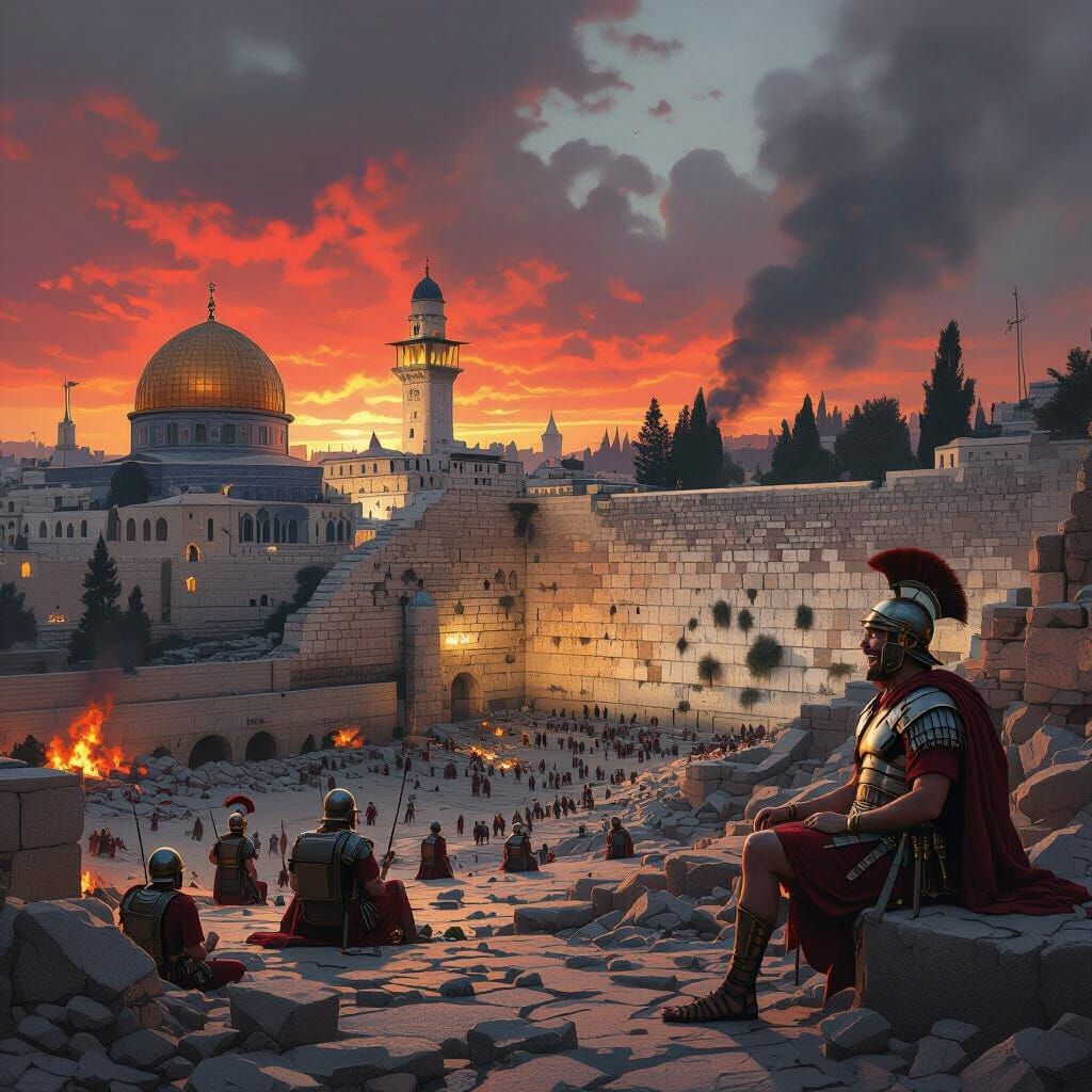 Jerusalem Ruins with Roman Soldiers, Fantasy Concept Art