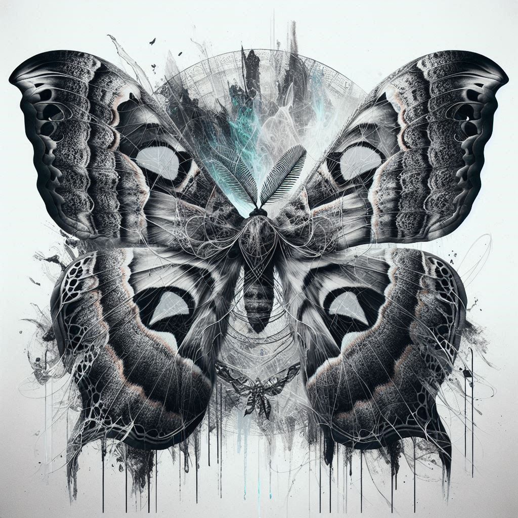 Double Exposure Giant Silk Moth 3