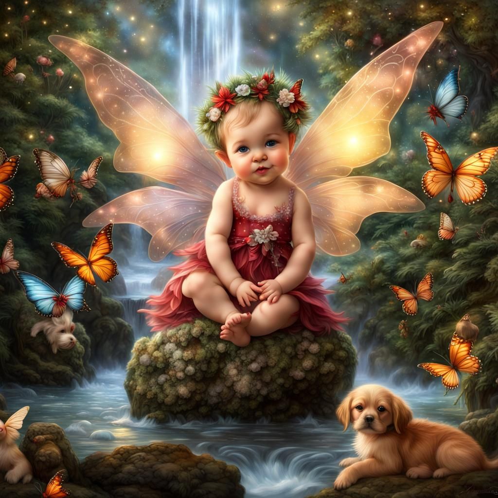 Stunningly Beautiful Finest Details of a Happy Beautiful Baby Fairy in ...