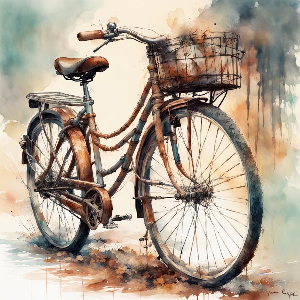 Rusty Old Bicycle AI Generated Artwork NightCafe Creator