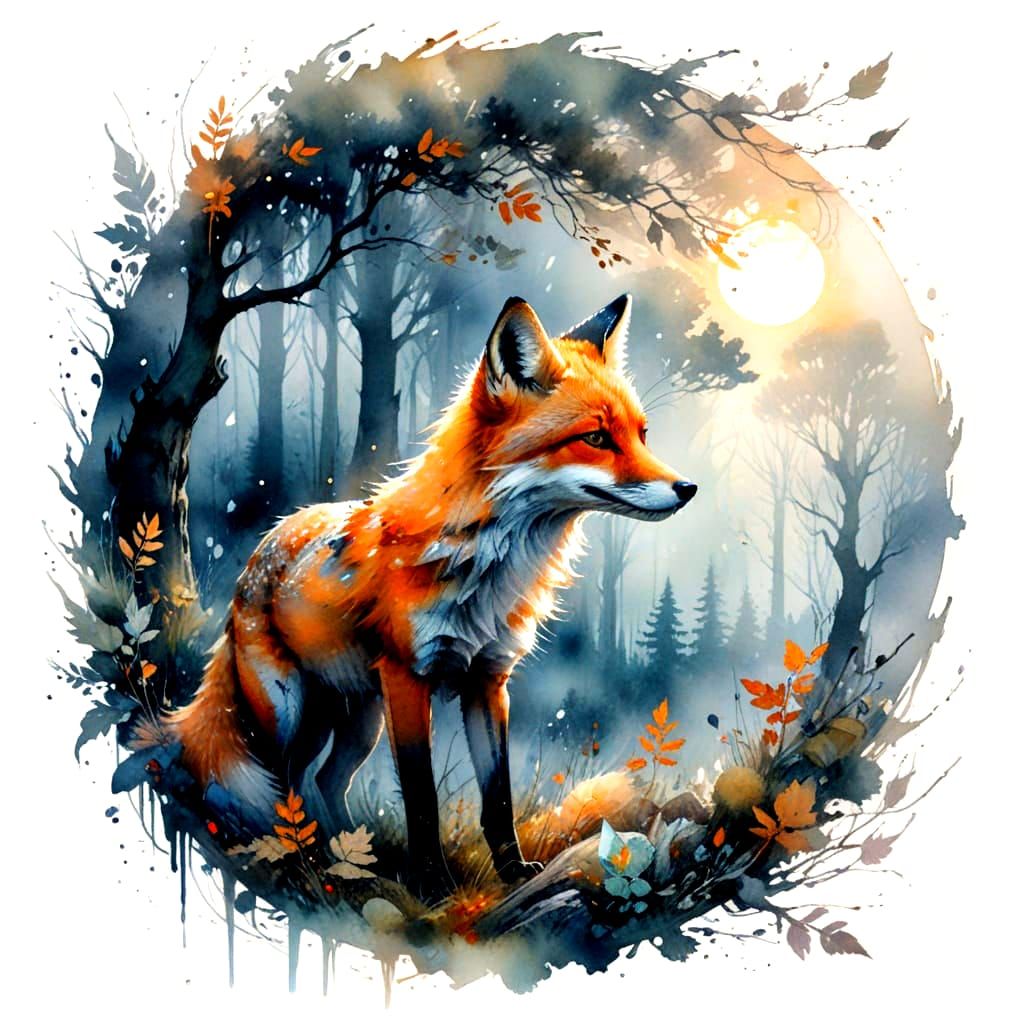 Squirrel in a Sun-Dappled Summer Grove: Nestled in the heart of a vibrant summer grove, an animated squirrel scampers along a carpet of emer...