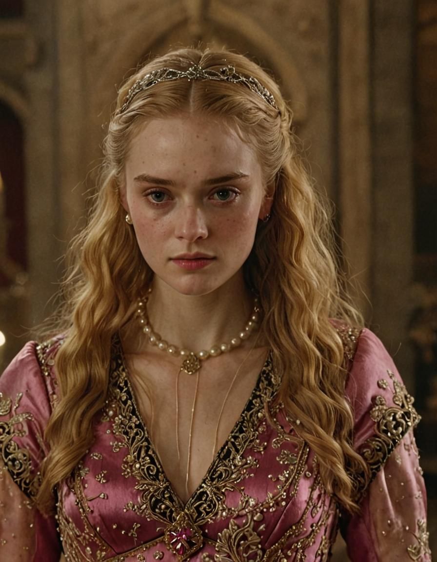 Elegant Medieval Lady in Royal Splendor