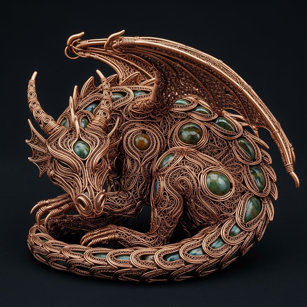 Wire Wrapped Dragon Sculpture 3  by @Mel Marten