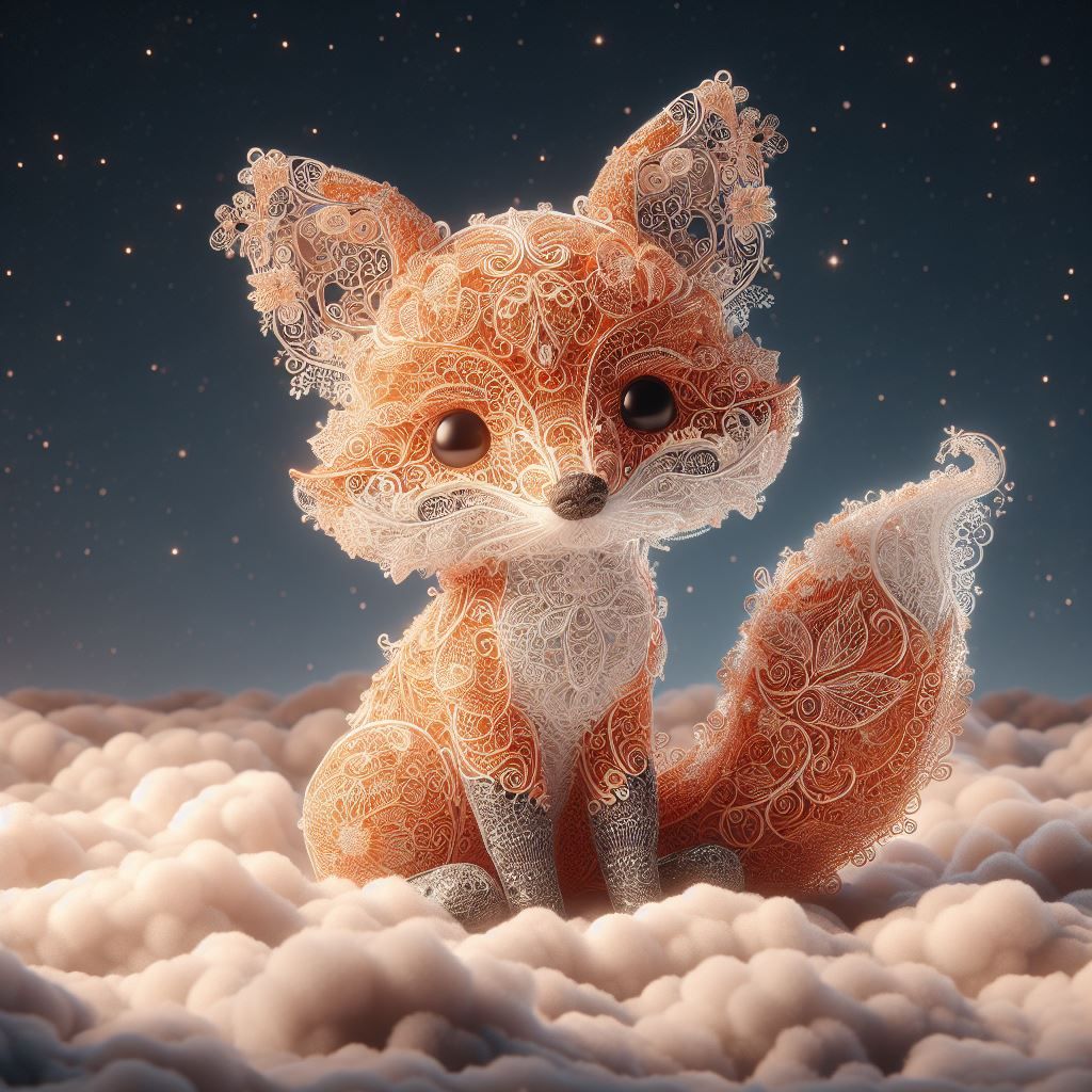 Lace fox over the clouds