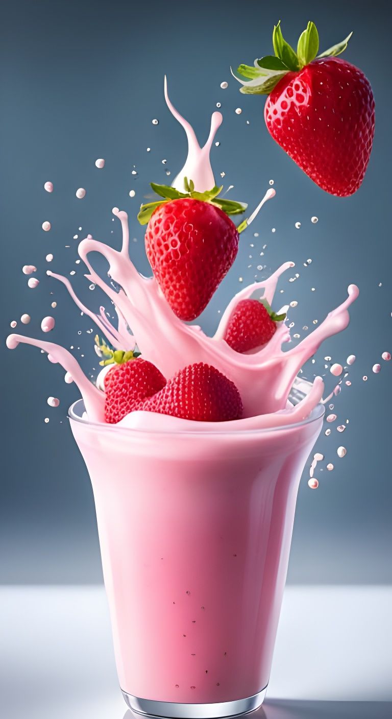 Strawberry Milkshake   by @Plommo