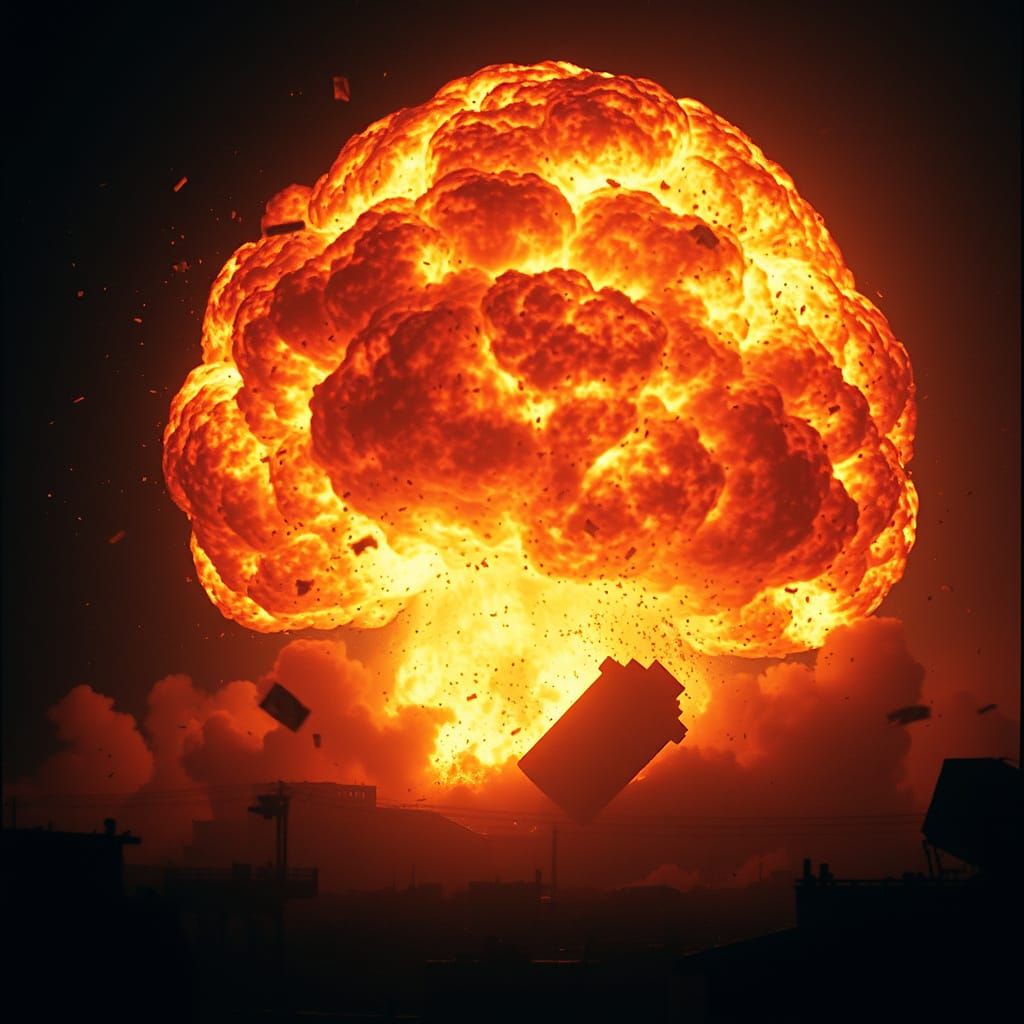 Epic Fiery Explosion with Cinematic Lighting