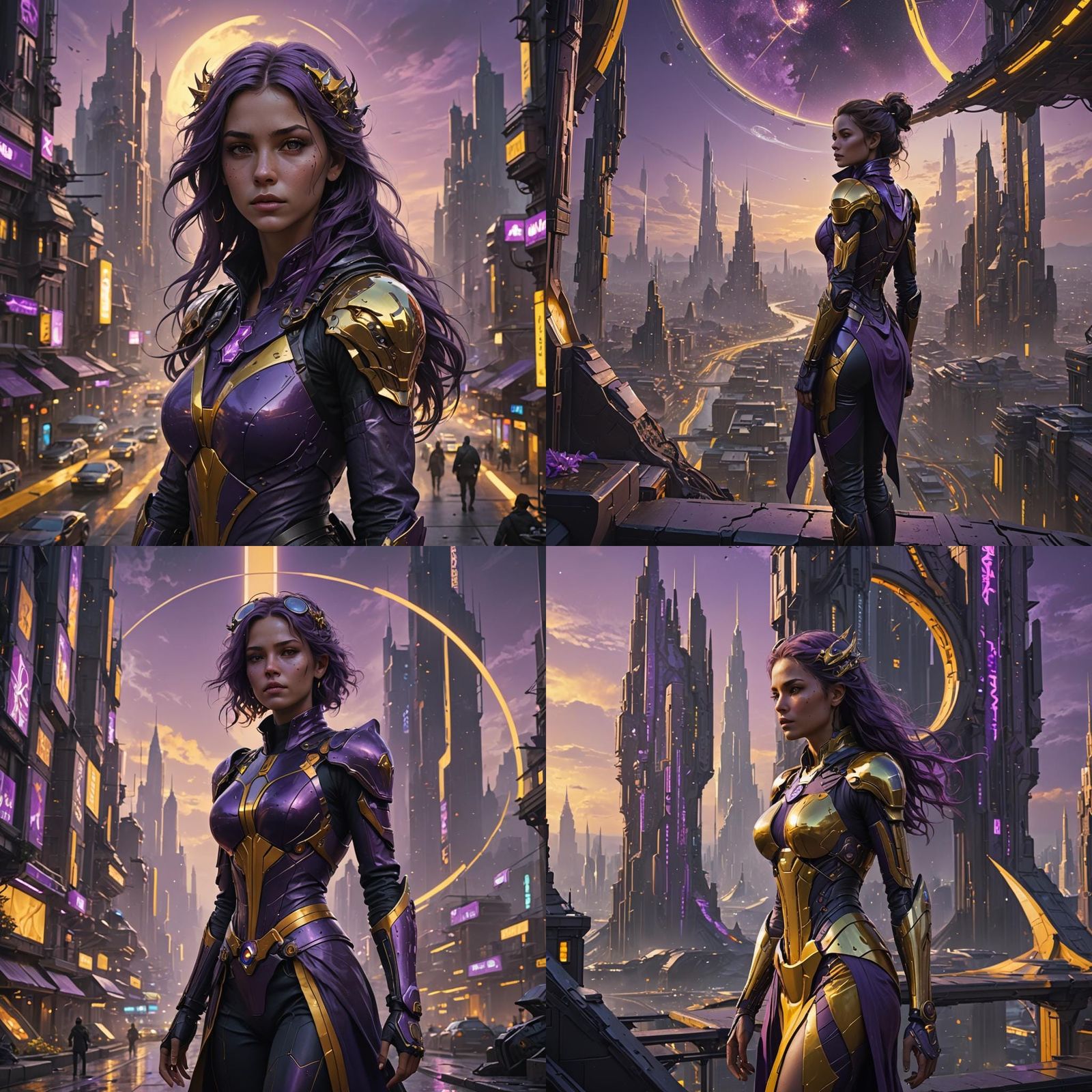 woman in future city at unknow star.