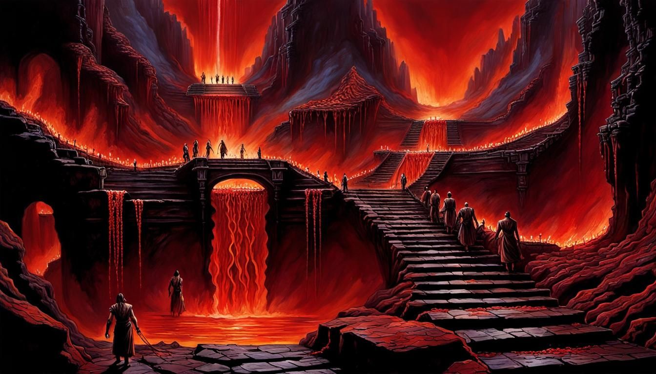 A panoramic postcard from a cozy corner of Hell   by @drawingtentacles