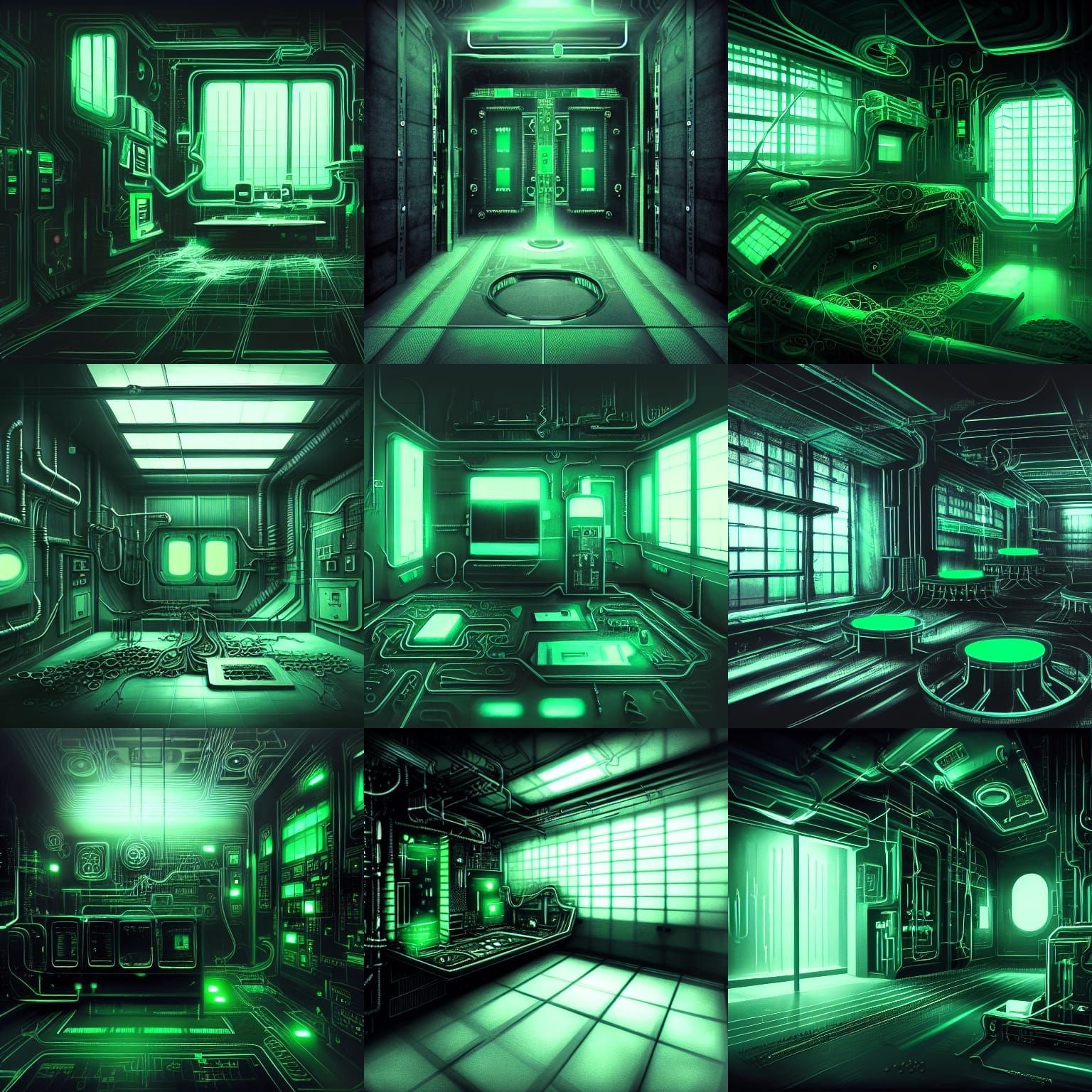 Concept art, mysterious room. Tags: liminal space, digital, ...
