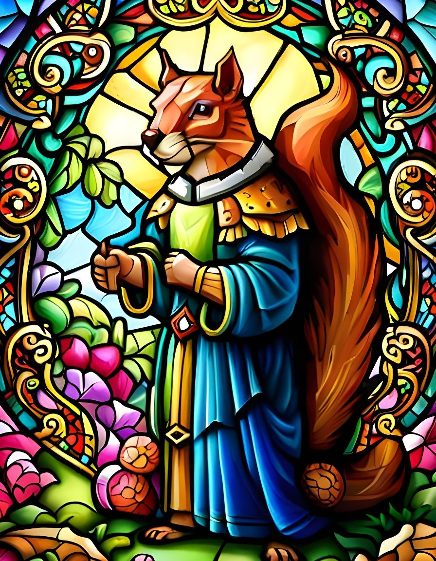 Saint Knuts, Patron Saint of the Squirrelly  by @Schmooz