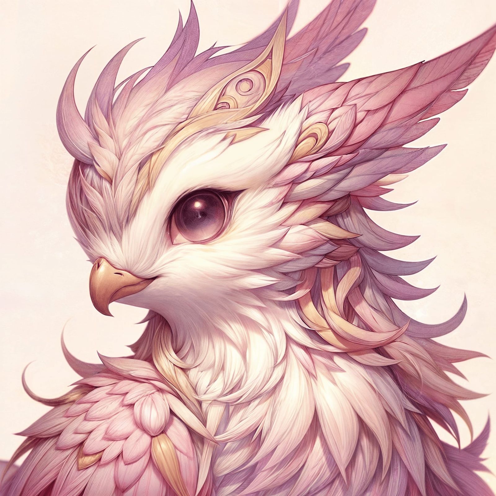 Pastel Pink & White Bird