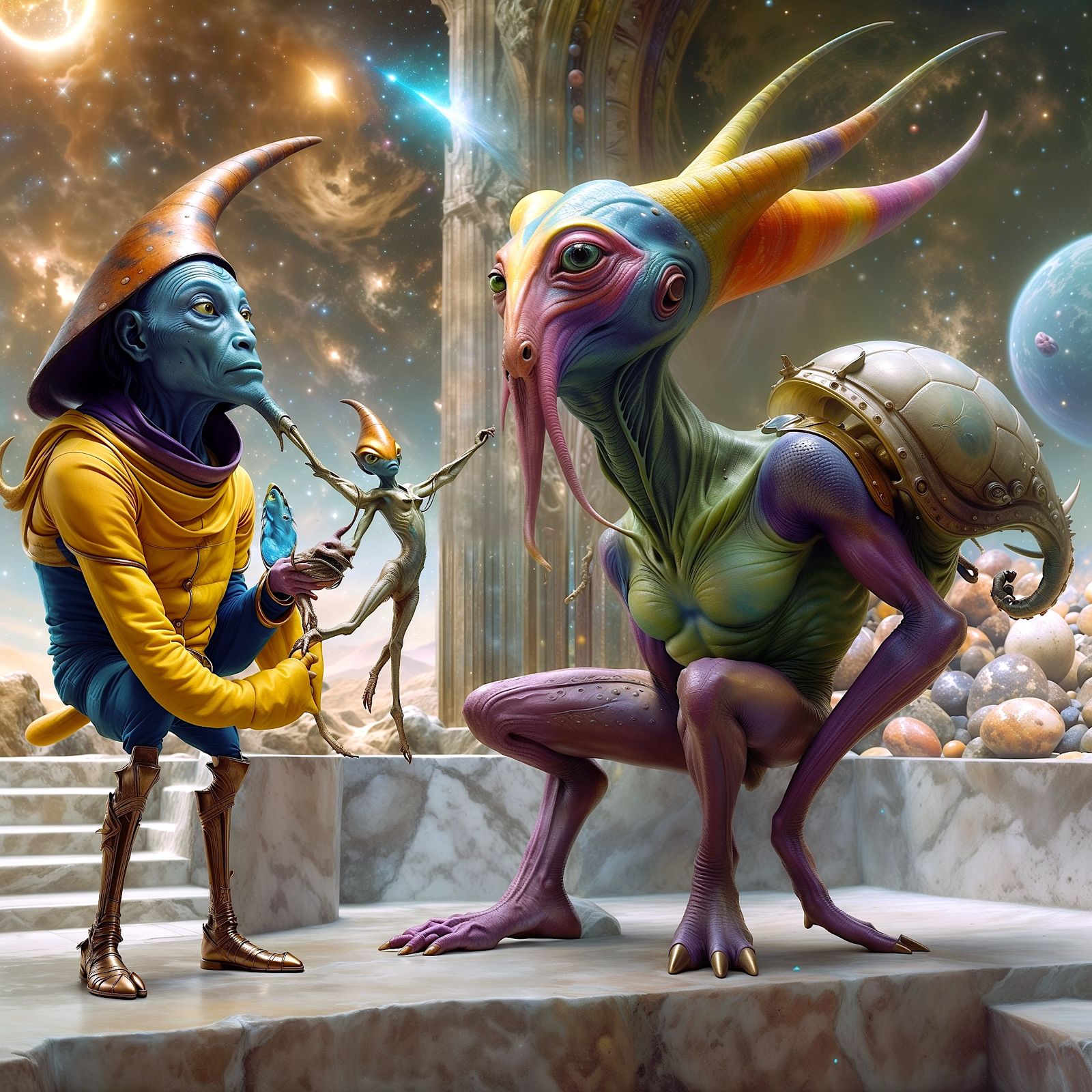 An intergalactic talk show - Variations #48