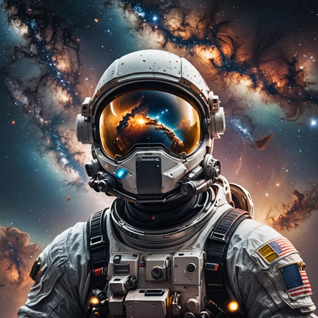 Astronaut in deep space