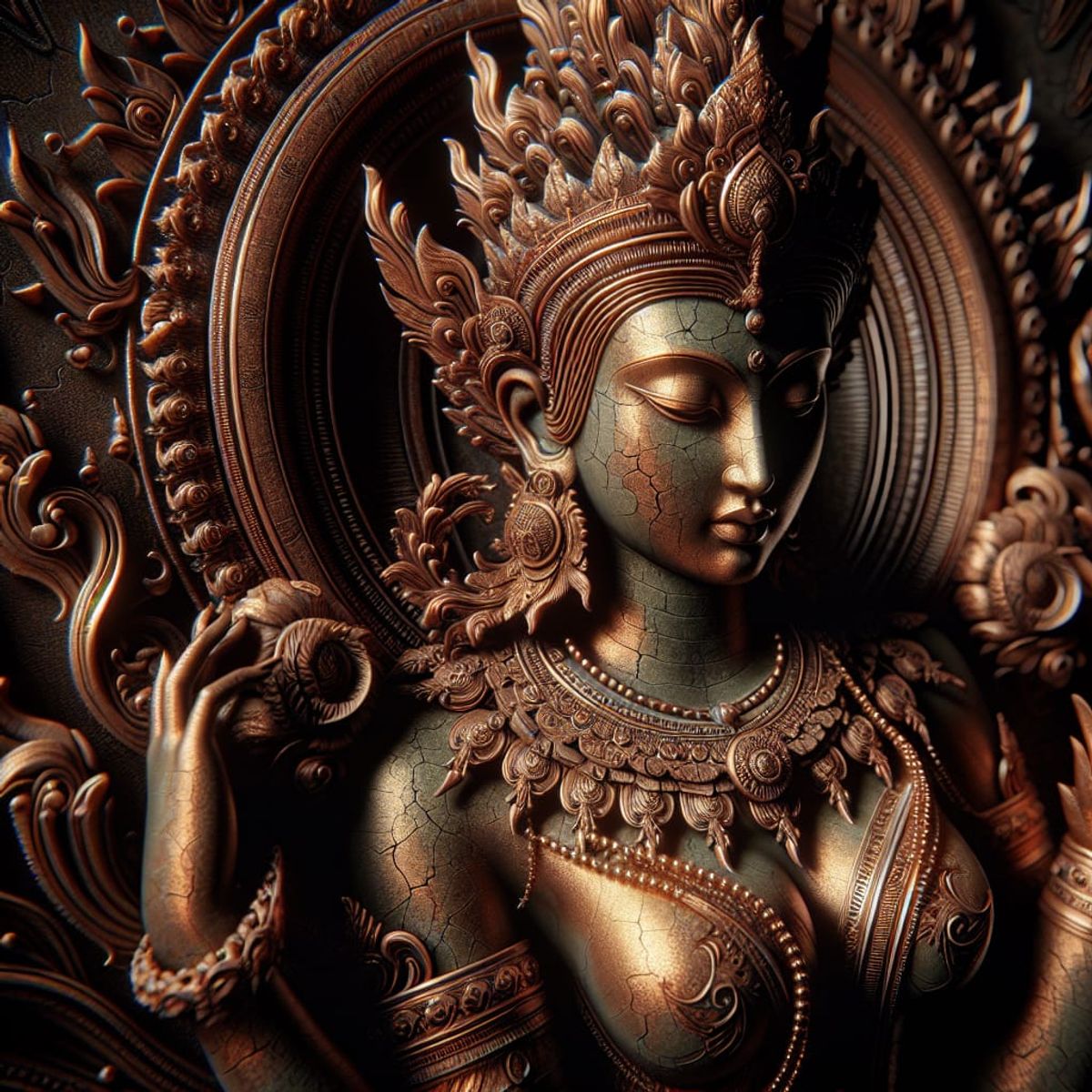 Copper Ancient Goddess - AI Generated Artwork - NightCafe Creator