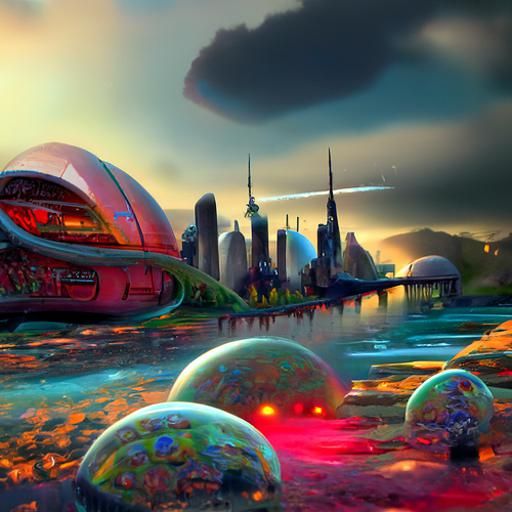 City on an Alien Planet - AI Generated Artwork - NightCafe Creator