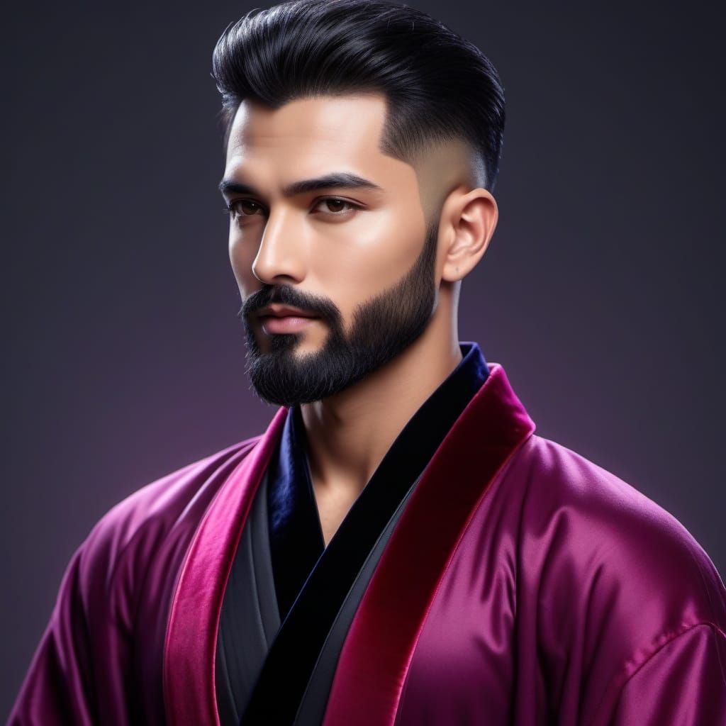 A handsome serious man