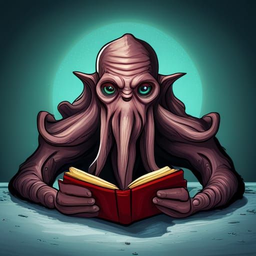 Cthulhu is reading book