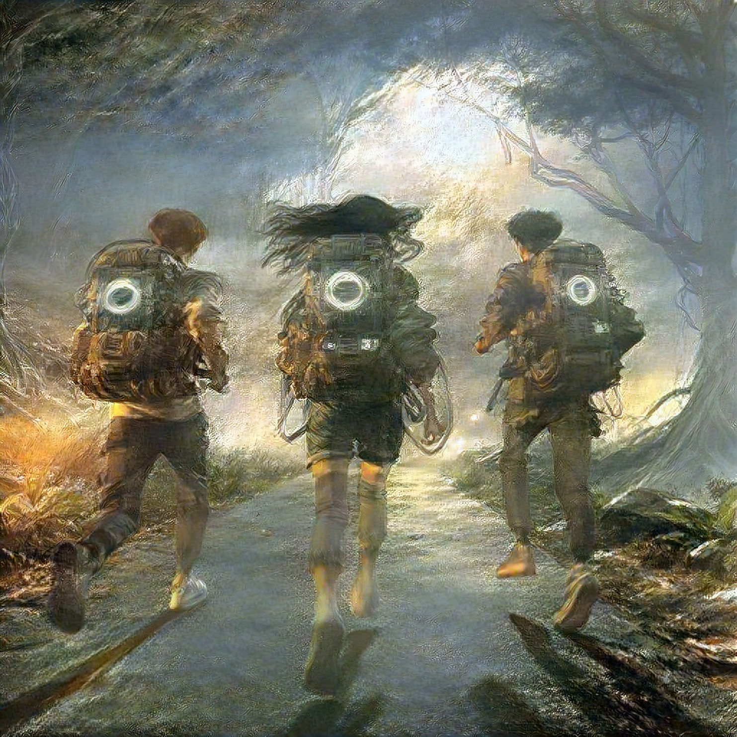 running along the path