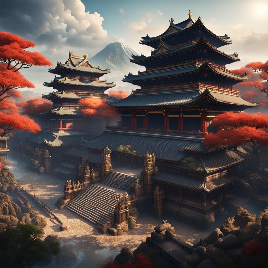 Mix between Tenochtitlan and Ancient Kyoto