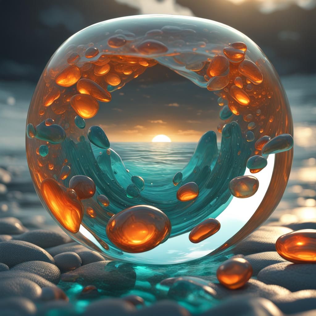 Glass Pebble Beach AI Generated Artwork NightCafe Creator