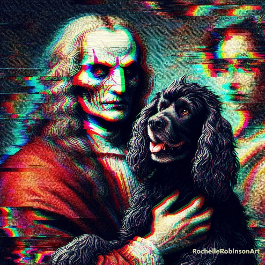 Nosferatu with a Black Cocker Spaniel Dog