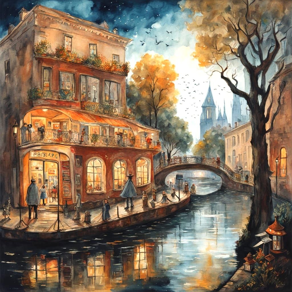 Watercolor painting,wet brush,brush strokes,soft colors:hyperdetailed,intricate,hypercomplex: A cute ...  by @Muse