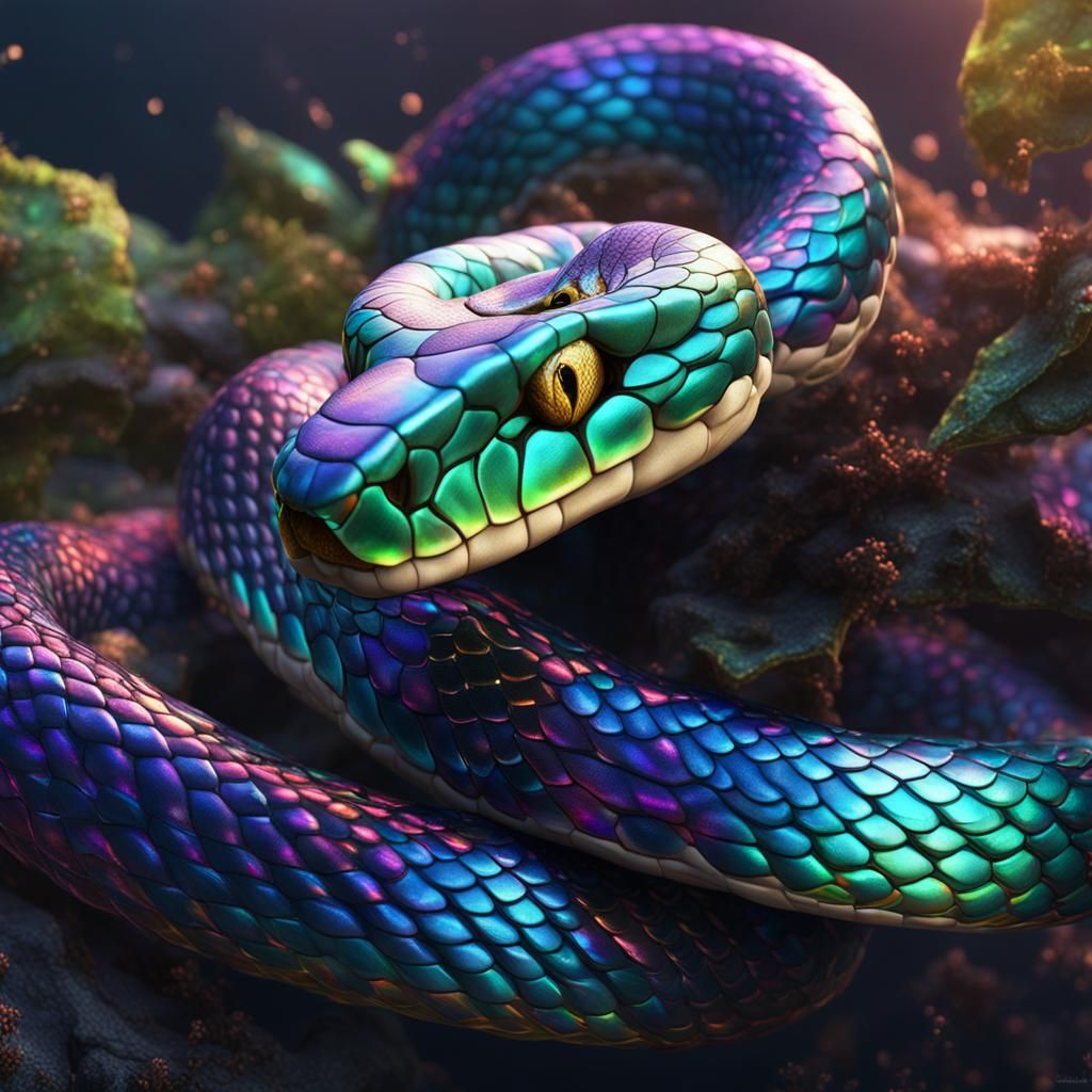 Iridescent snake  by @Blackbird