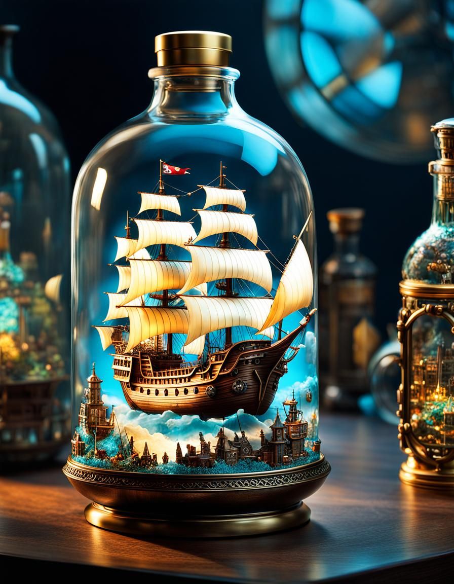 Ship in a Bottle  by @AI artist
