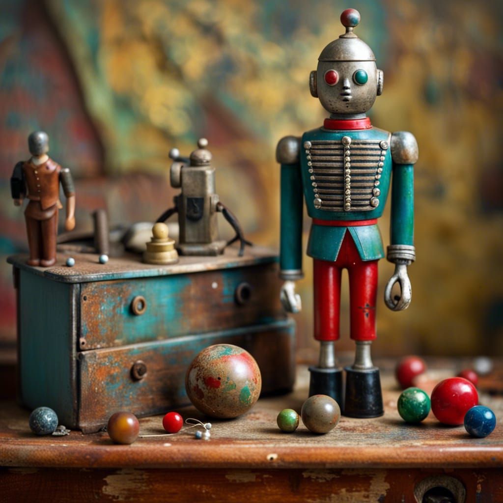 Vintage Toy Robot - AI Generated Artwork - NightCafe Creator