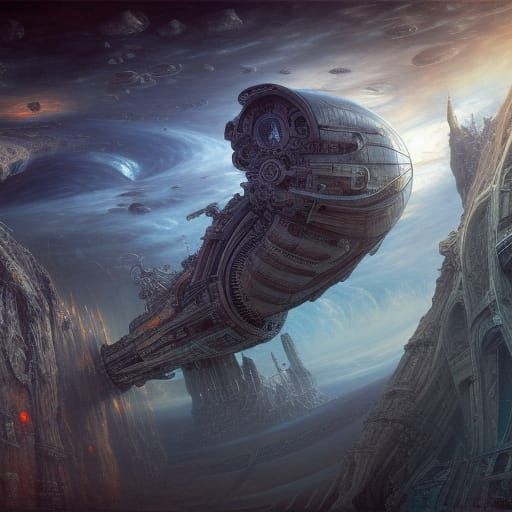 devastated spaceship