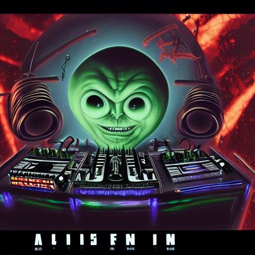 The Alien dj making by dj Bernie Wrightson, chainsaw666, Tat...