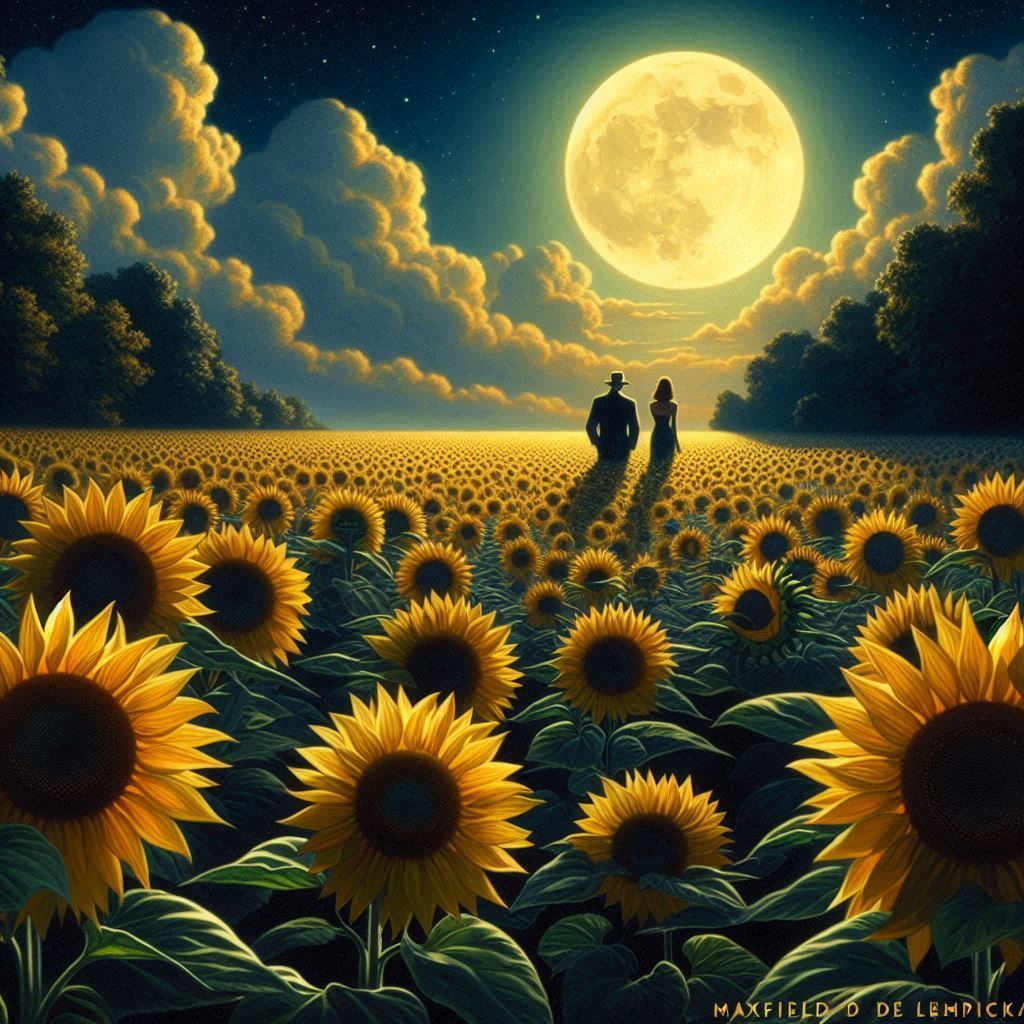 Sunflowers and moonlight