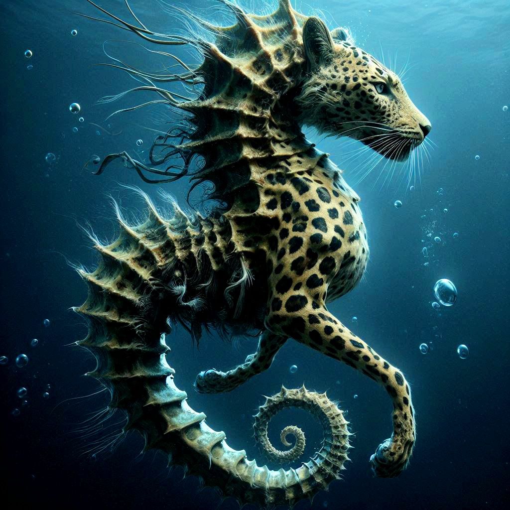 Half leopard half seahorse and the best I could do, lol  by @Witchyluck
